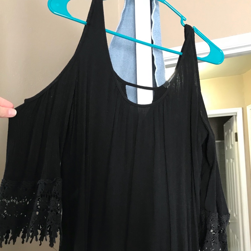 Black off-the-shoulder shirt